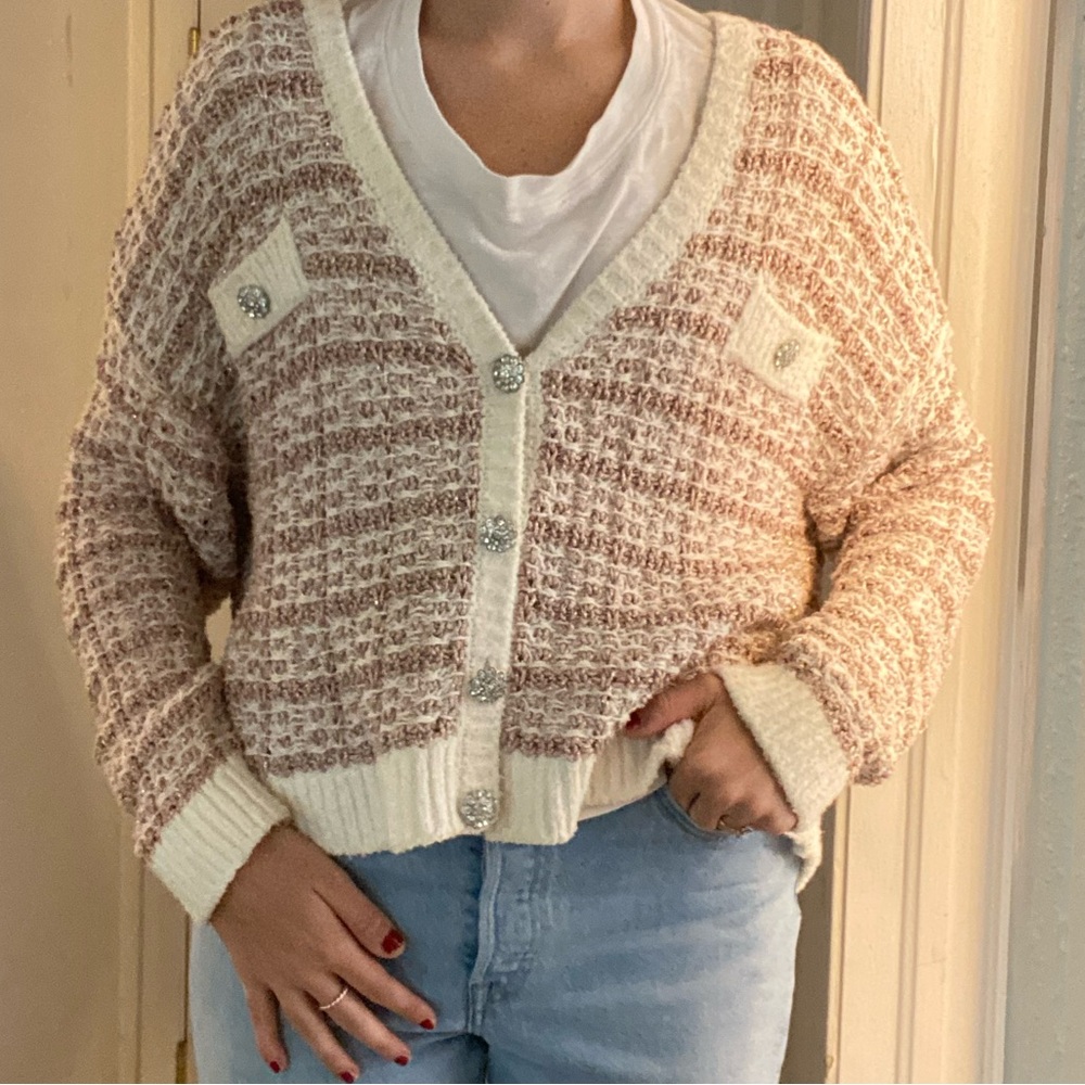 Zara tweed Designer-inspired cardigan